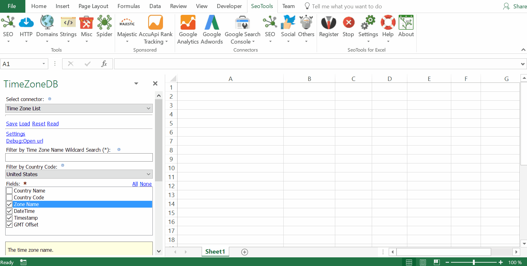 Data results output in Excel