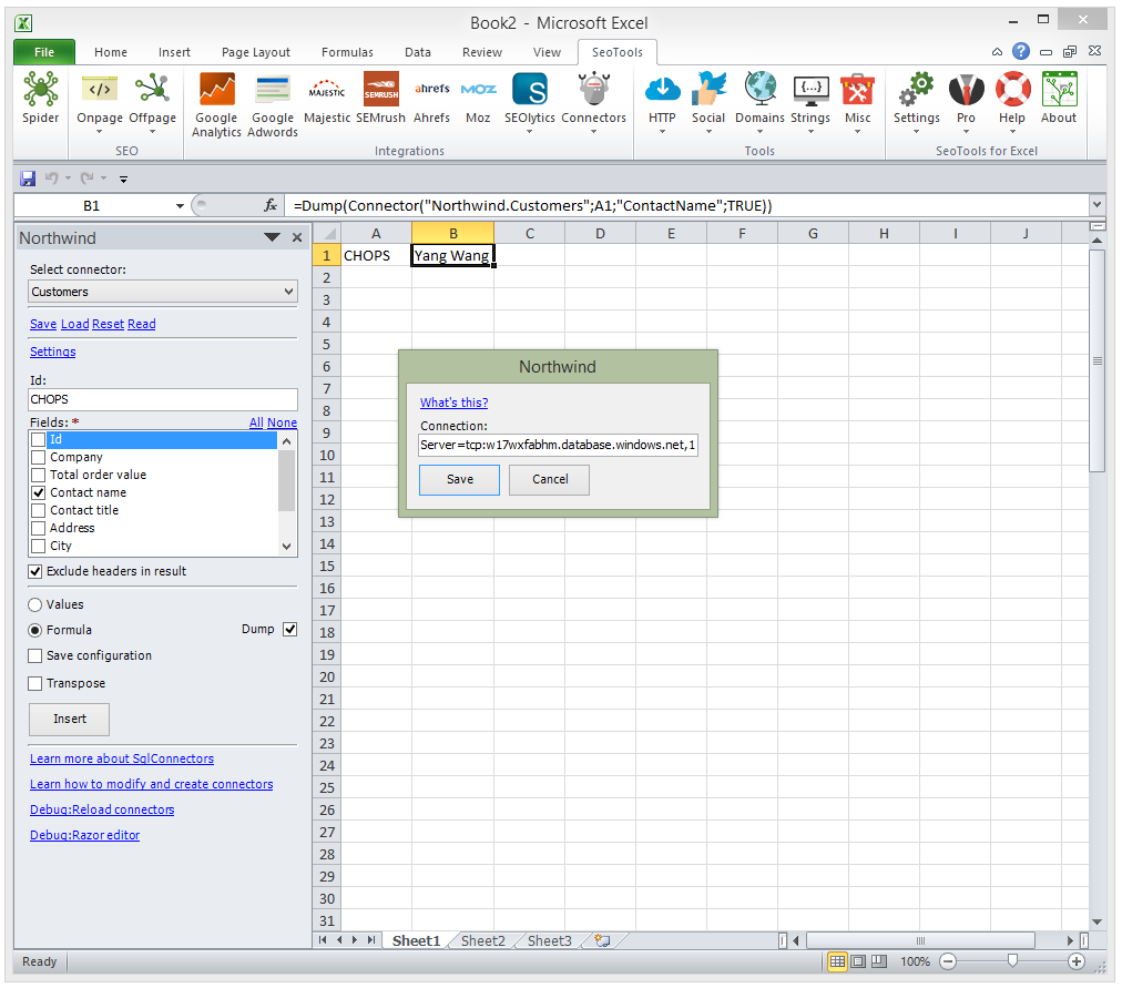 SqlConnectors - Connect to your data in Excel