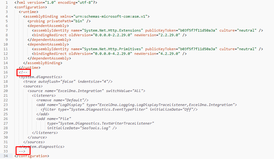 Config XML structure