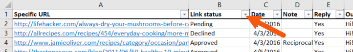 Filtering data in Excel