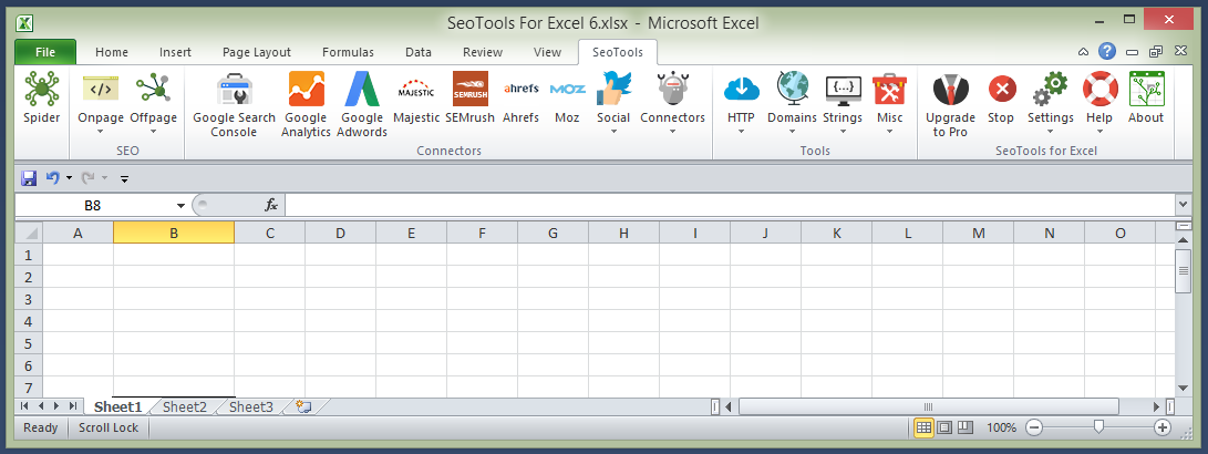 How SeoTools appears in Excel