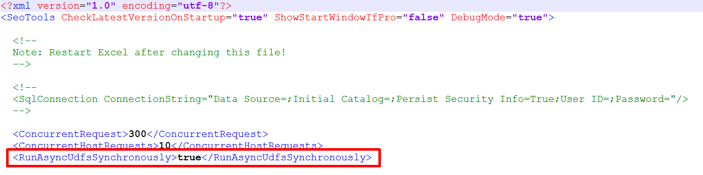 Disabling async in config settings file