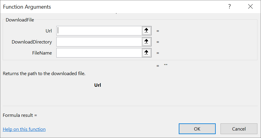 Available arguments to use in the function