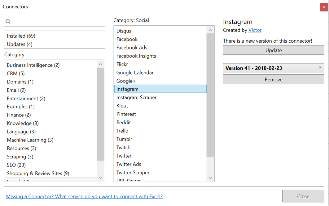 manage connectors - free username scraper for instagram twitter pinterest tumblr