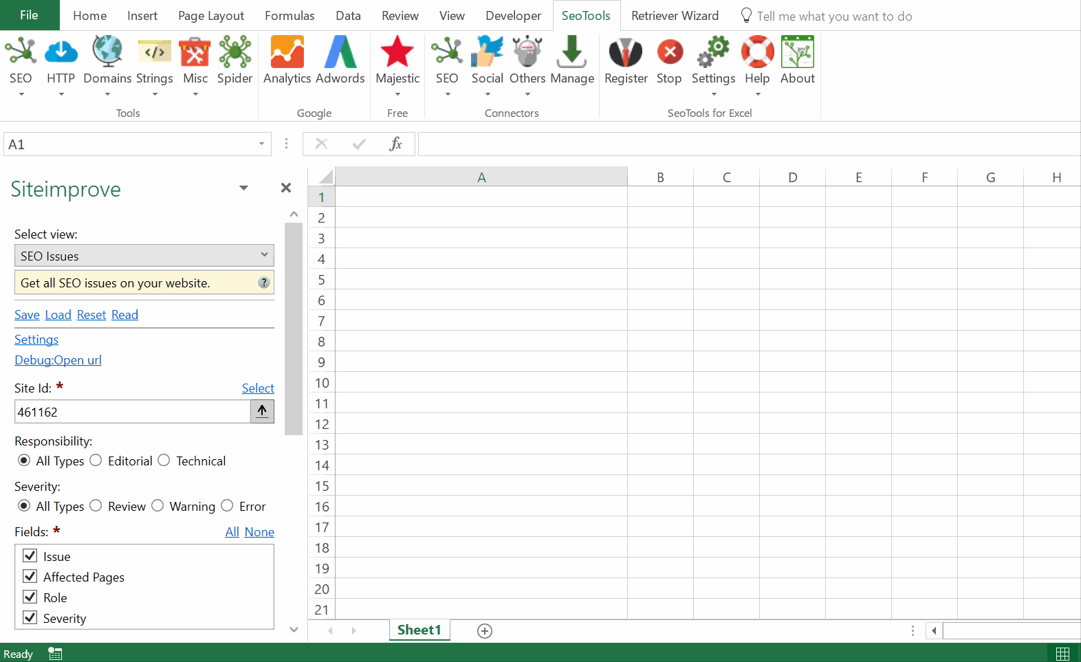 Data results output in Excel