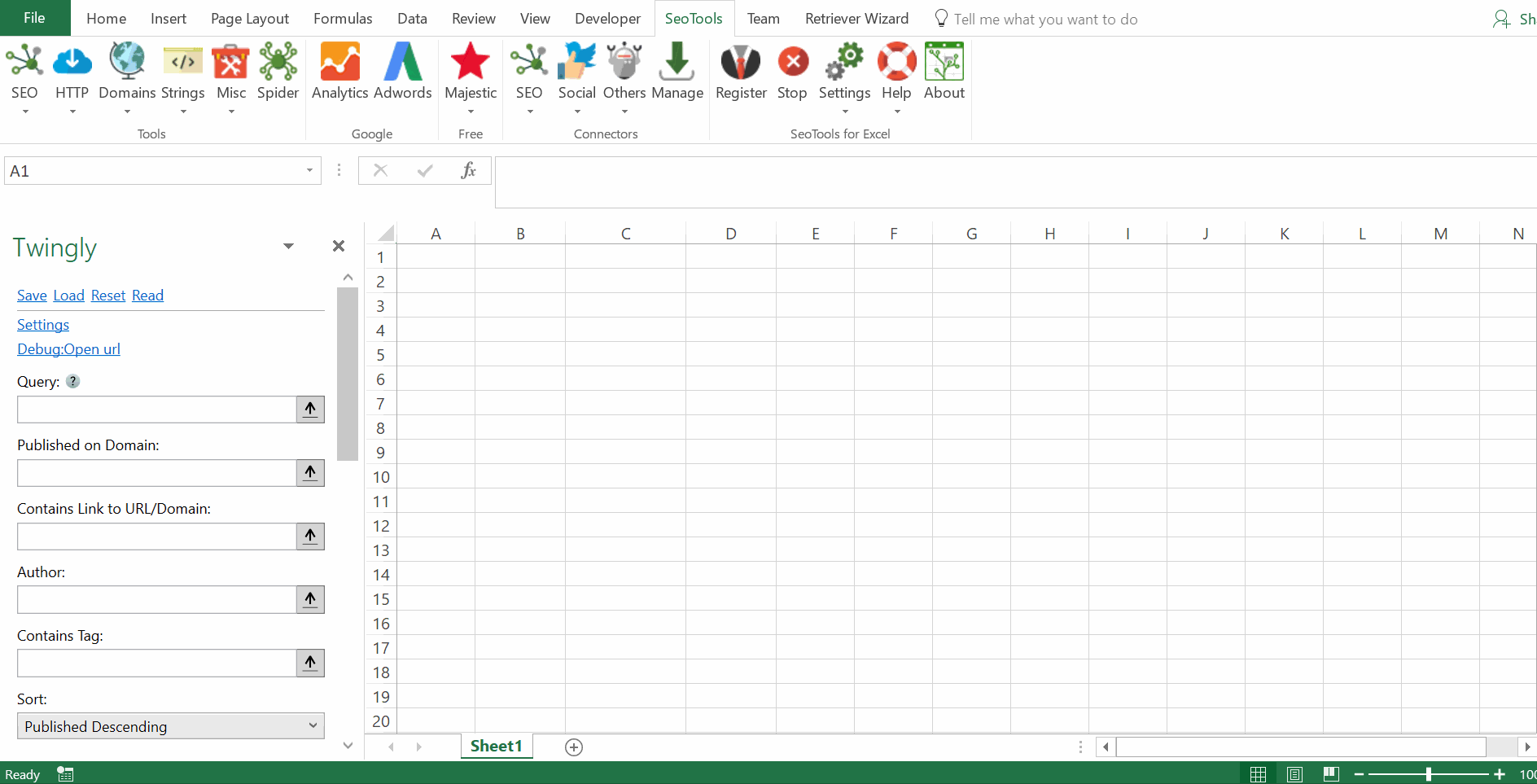 Data results output in Excel