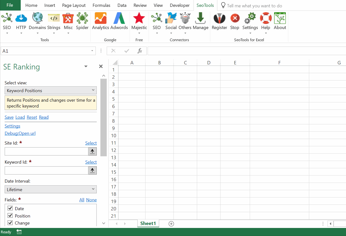 Data results output in Excel