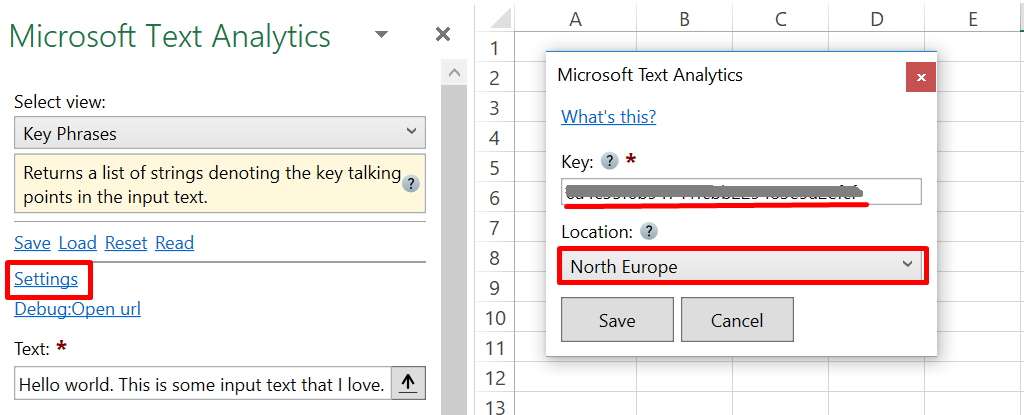 Paste credentials in Excel