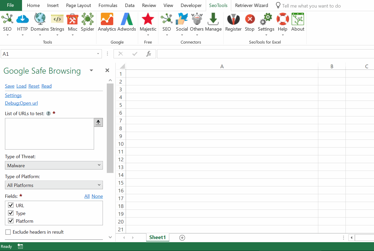 Data results output in Excel