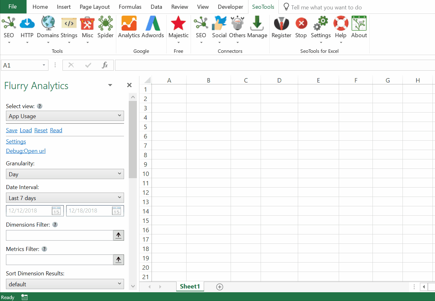 Data results output in Excel