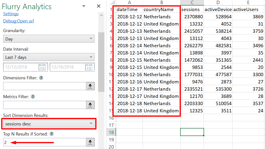 Top N results in Excel