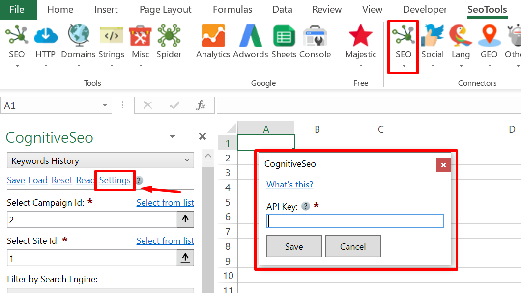 Paste credentials to Excel