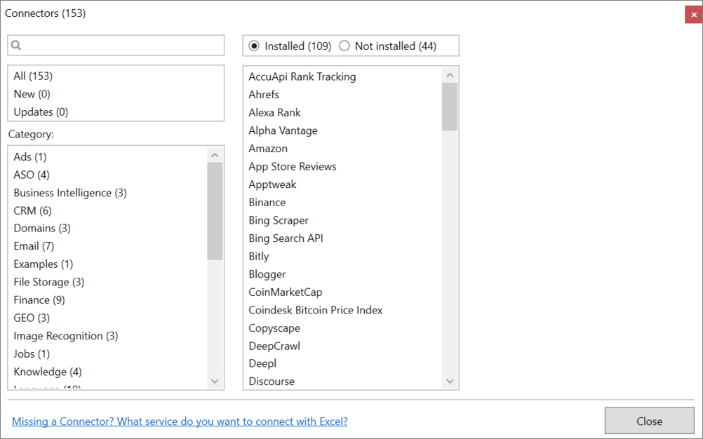 Manager library categories