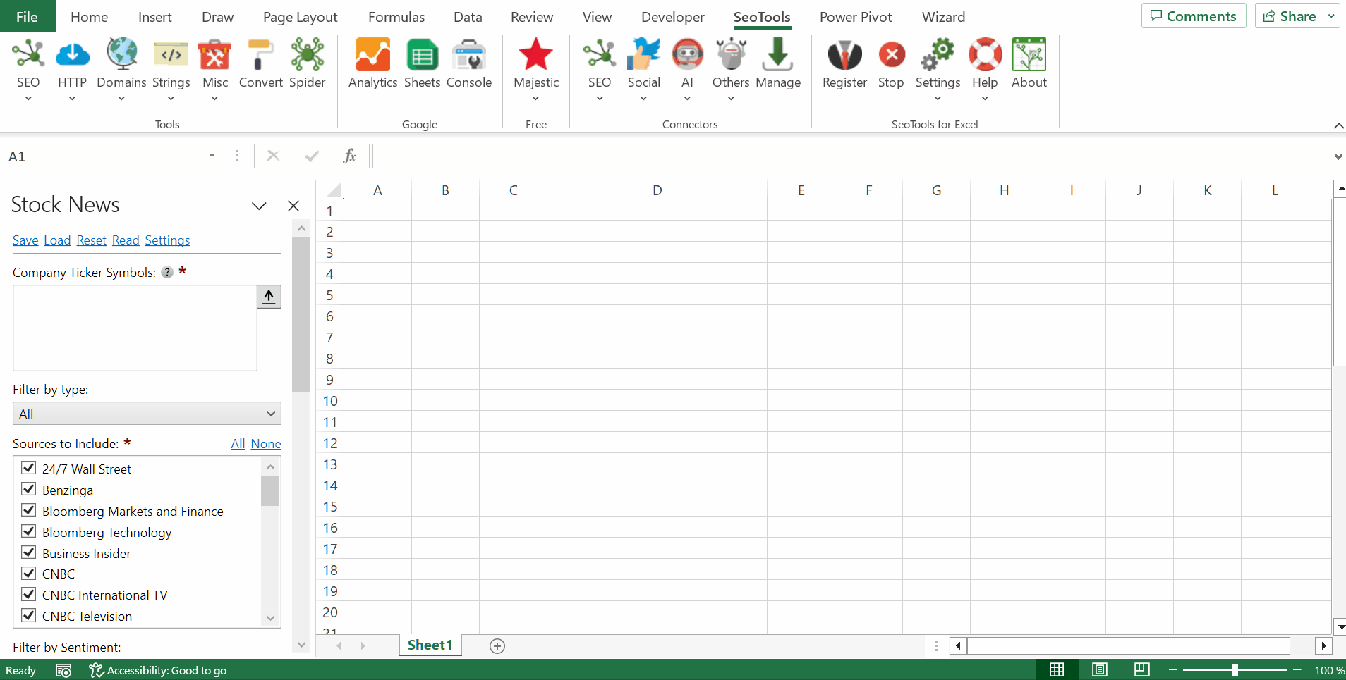 Data results output in Excel